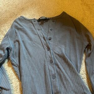 Missguided Charcoal Button-Up Top